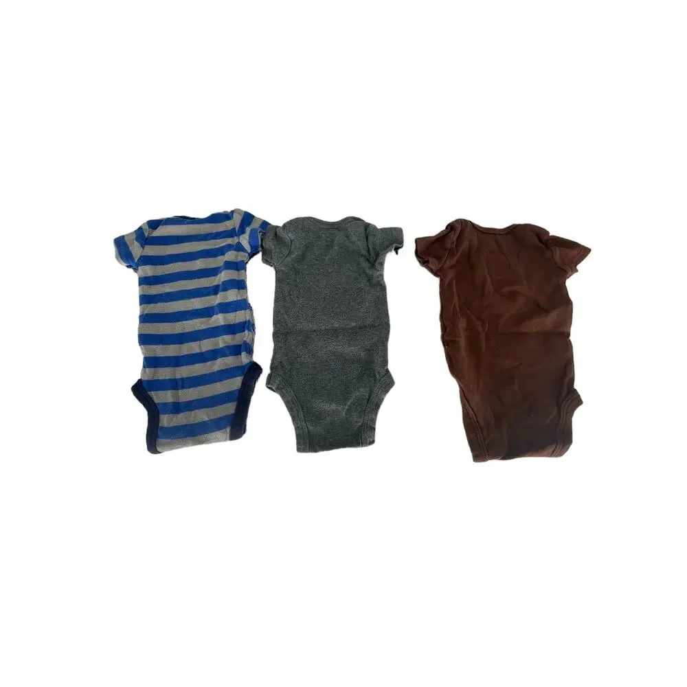 Carters Gerber Bundle Lot of 3 Baby Boys Bodysuits Newborn Short Sleeve